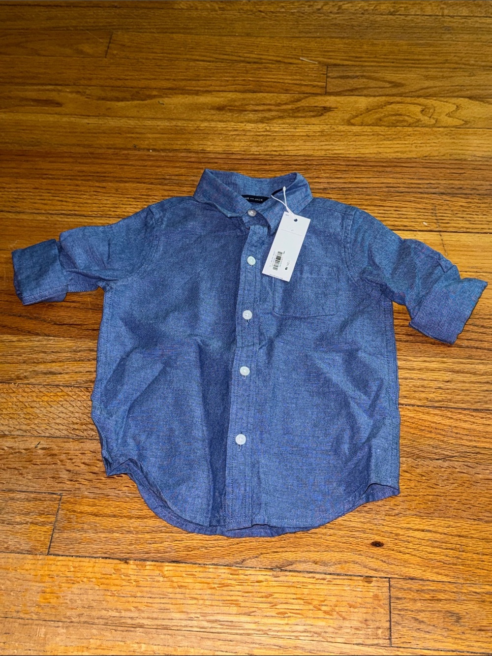 Janie & Jack Boy’s Classic Blue Button-Up Cotton Shirt 👕 NWT